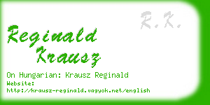 reginald krausz business card